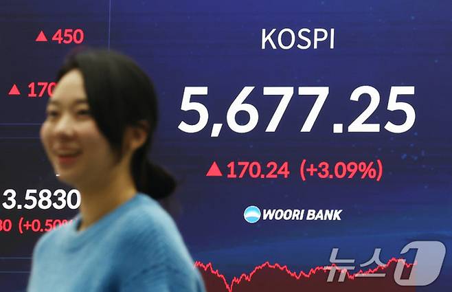 설 연휴 이후 코스피가 사상 처음으로 5,600선을 넘어선 채 거래를 마친 19일 서울 중구 우리은행 딜링룸에서 딜러들이 업무를 보고 있다. [사진=뉴스원]