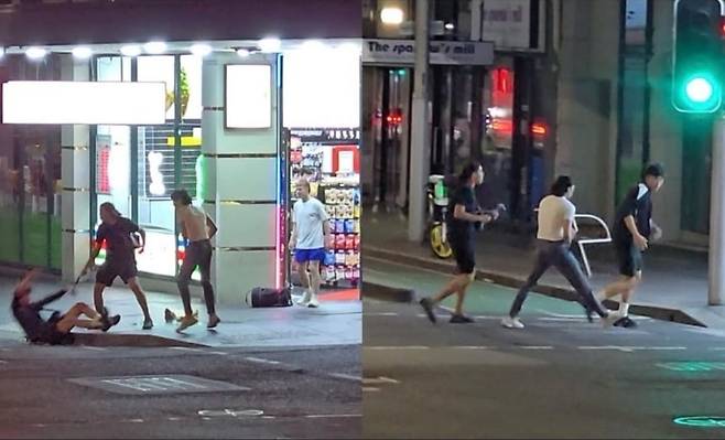 호주 시드니 도심 한복판에서 발생한 폭행 사건 [소셜미디어 갈무리]