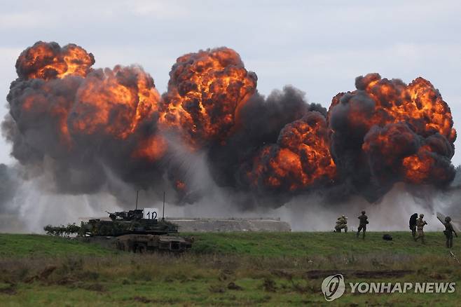 2025년 9월 폴란드에서 진행된 나토 훈련 [로이터 연합뉴스 자료사진. 재판매 및 DB 금지]