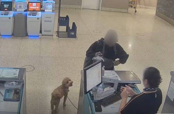 2살 된 반려견을 유기한 여성의 모습. 출처=미 라스베이거스 경찰국, 연합뉴스TV