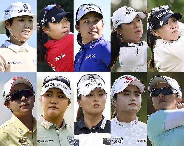 2026년 미국여자프로골프(LPGA) 투어 '아시안 스윙' 혼다 LPGA 타일랜드 골프대회에 출전한 이소미, 이미향, 지노 티띠꾼(태국), 윤이나, 리디아 고(뉴질랜드), 김효주, 유해란, 고진영, 최혜진, 김세영 프로. 사진제공=ⓒAFPBBNews = News1 (사진을 무단으로 사용하지 마십시오.)