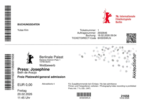 영화 ‘조세핀’ 티켓. [김유태 기자]