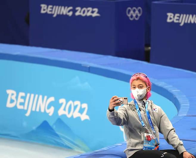 2022 베이징 동계올림픽 당시 핑크색 머리로 화제가 됐던 곽윤기. [게티이미지]