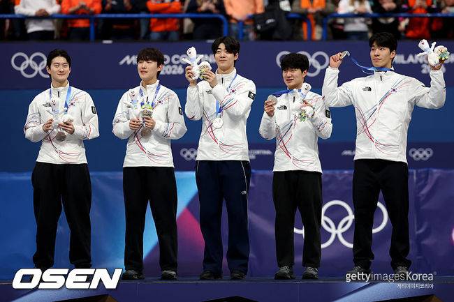 [사진] 한국 남자 쇼트트랙 팀. ⓒGettyimages(무단전재 및 재배포 금지)