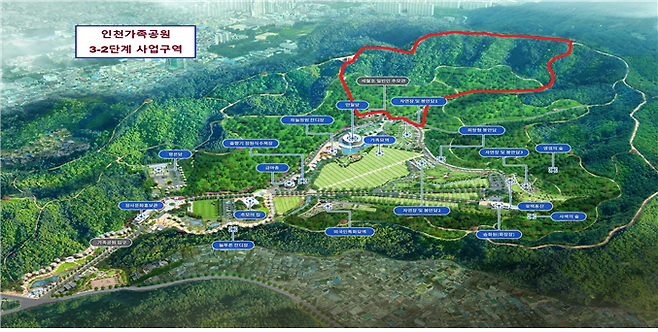 인천가족공원 3-2단계 사업구역 표시도. <인천시 제공>