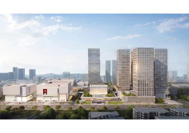 기존 광주신세계백화점과 광천터미널을 확장하는 '더 그레이트 광주' 조감도