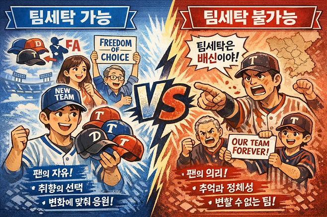 팀 세탁은 야구팬 사이에서 어떻게 논쟁이 되는가. [사진 인공지능(AI) 생성 이미지]