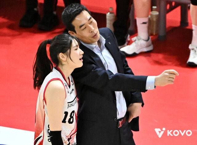 고 감독과 이지수./KOVO