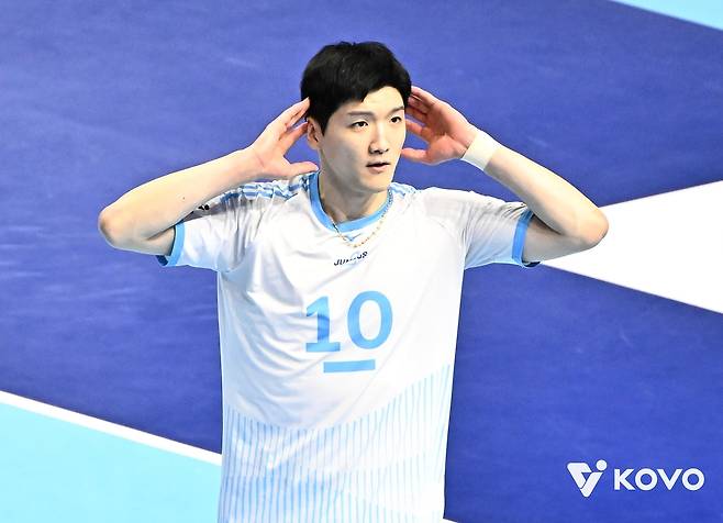 대한항공의 주장이자 간판 공격수인 정지석  [한국배구연맹 제공. 재판매 및 DB 금지]