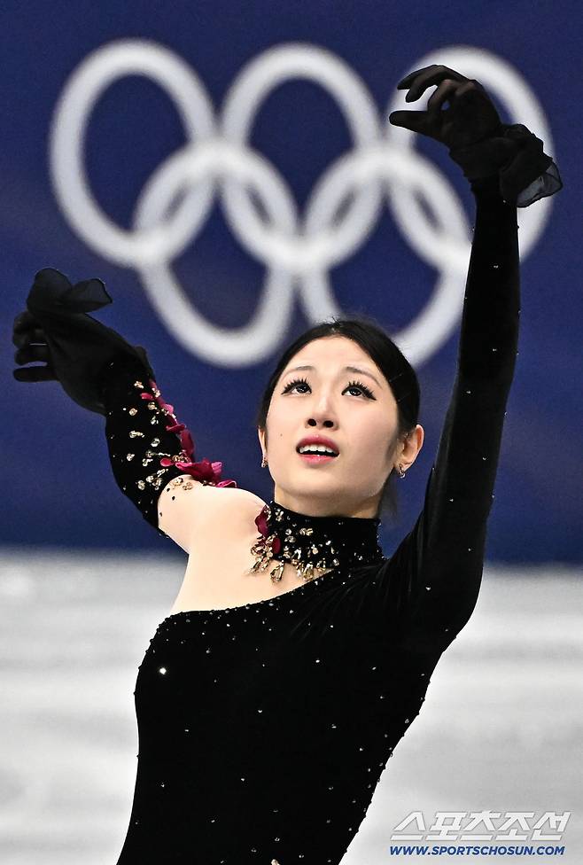20일(한국시간) 이탈리아 밀라노 스피드스케이팅 아레나에서 열린 밀라노동계올림픽 여자 피겨 프리스케이팅 경기. 연기를 펼치고 있는 이해인. 밀라노(이탈리아)=송정헌 기자songs@sportschosun.com/2026.02.20/