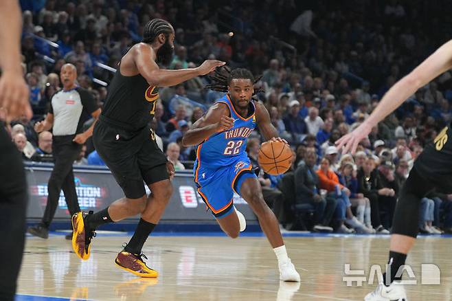 [오클라호마시티=AP/뉴시스] 미국프로농구(NBA) 오클라호마시티 선더의 카슨 월레스. 2026.02.22.