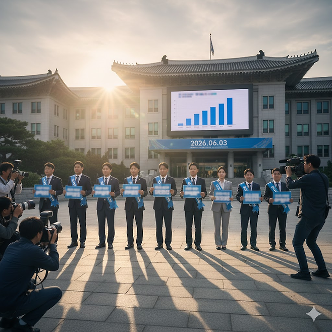 대구 달서구청장 예비후보 등록이 다른 구보다 많은 것을 표현.<생성형AI>