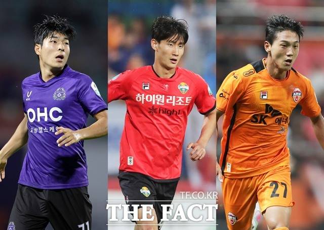 K리그 무대에서 새로운 바람을 일으킬 채현우(안양) 신민하(강원) 김준하(제주)./K리그