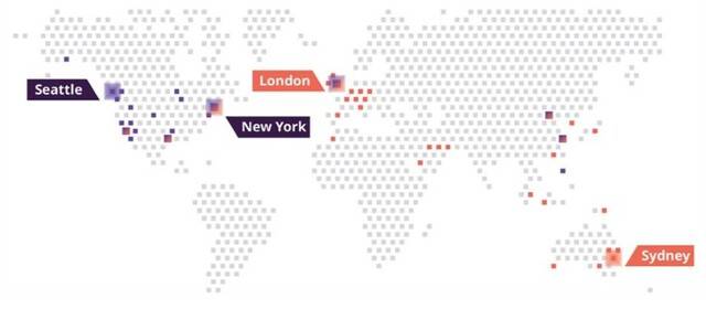 두 로펌의 결합은 지역 커버리지와 기술·IP 역량이 맞물리는 구조다. 합병 법인은 기술·AI·IP·데이터·금융·에너지·인프라 분야에 걸쳐 단일 플랫폼에서 통합 자문을 제공하는 체계를 갖추게 된다. 주황색 포인트가 애셔스트, 보라색 포인트가 퍼킨스 코이. /애셔스트·퍼킨스 코이