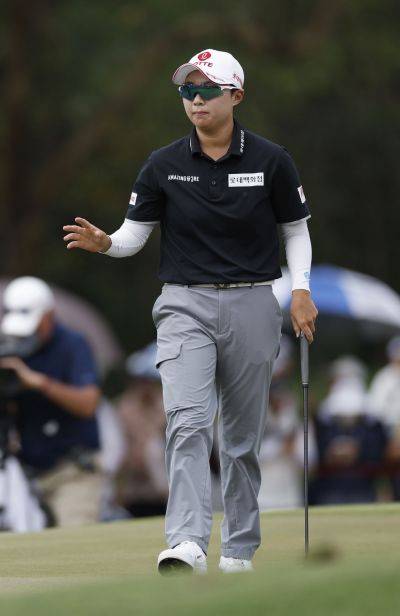 김효주가 혼다 LPGA 타일랜드 최종 4라운드에서 플레이를 하고 있다. 촌부리=EPA연합뉴스