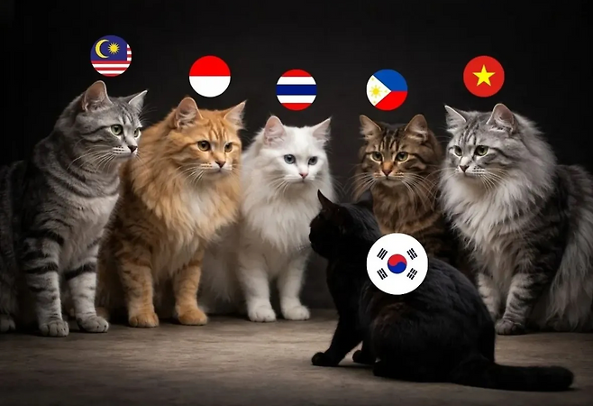A captured image of a meme depicts Southeast Asians uniting in response to the “SEAblings vs. K-netz” controversy. (Instagram)