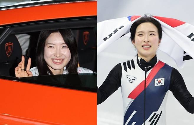 람보르기니를 타고 귀가하는 김길리 선수 [사진출처=연합뉴스/편집]