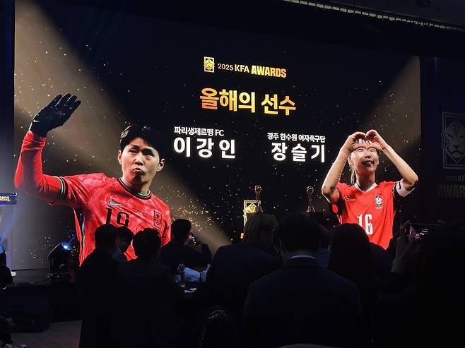올해의 선수상 선정된 이강인과 장슬기 [촬영=안홍석]