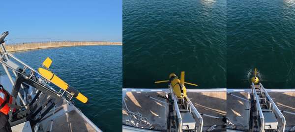 해상 시험 중인 1,000m급 수중 글라이더