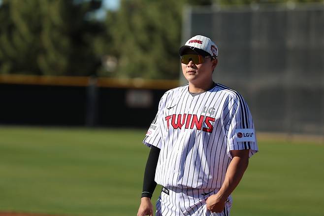 LG 이재원이 미국 애리조나 스프링캠프에서 훈련에 임하고 있다. 사진 | LG 트윈스