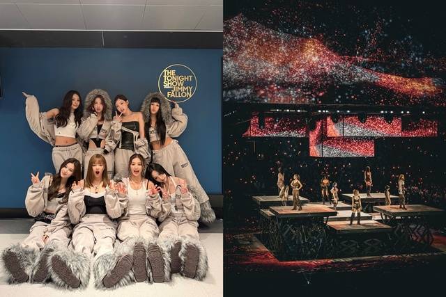 월드투어를 진행 중인 트와이스가 미국 인기 프로그램인 NBC '더 투나잇 쇼 스타링 지미 팰런'에 3년 만에 출연해 화려한 퍼포먼스로 관객들을 사로잡았다. /JYP엔터테인먼트, DAVID CONGER, HANBIN LEE