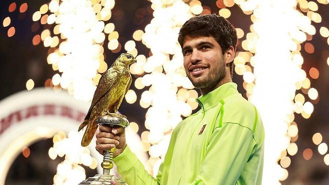 카타르오픈에서 우승한 알카라스. Gettyimages