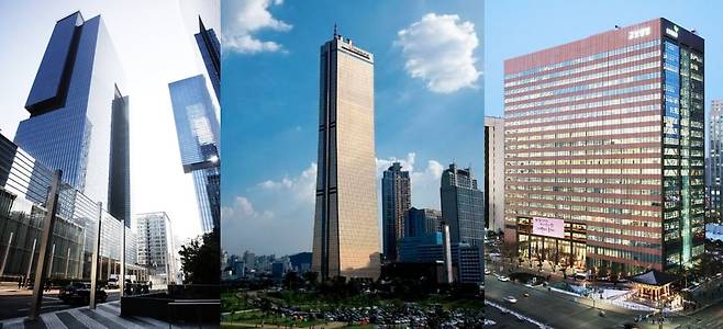 왼쪽부터 삼성생명, 한화생명, 교보생명 사옥 전경./각 사 제공