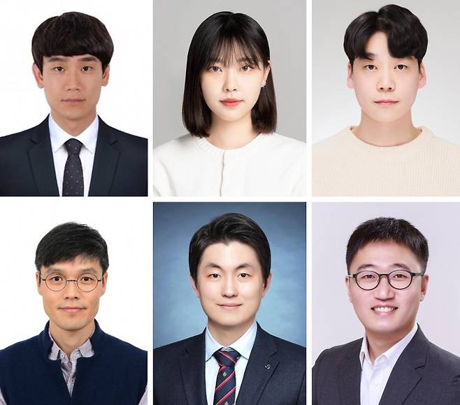 윗줄 왼쪽부터&nbsp;한국재료연구원 김남인 박사과정, 김영지 박사과정, 이재훈 박사과정,&nbsp;아랫줄 왼쪽부터 한국재료연구원 최승목 책임연구원,&nbsp;이주영 선임연구원, 이승화 국립창원대학교 교수