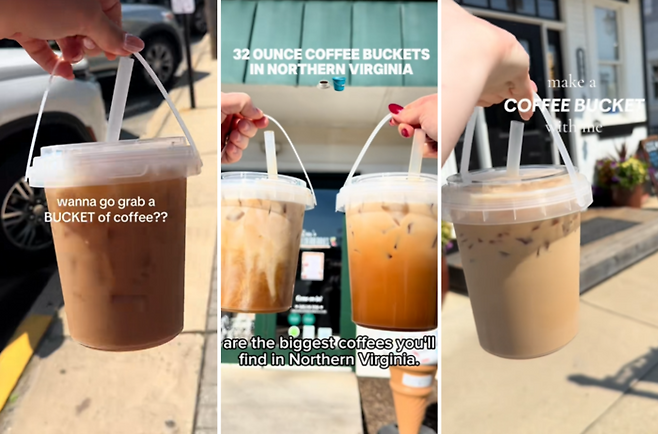 지난해부터 미국에서 유행하기 시작한 버킷 음료. 사진=틱톡 캡처
