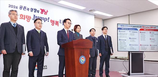 김명주 경상남도 경제부지사는 지난 1월 22일 브리핑을 열고 경남 경제성장·민생안정 대응 전략을 발표했다.  경상남도 제공