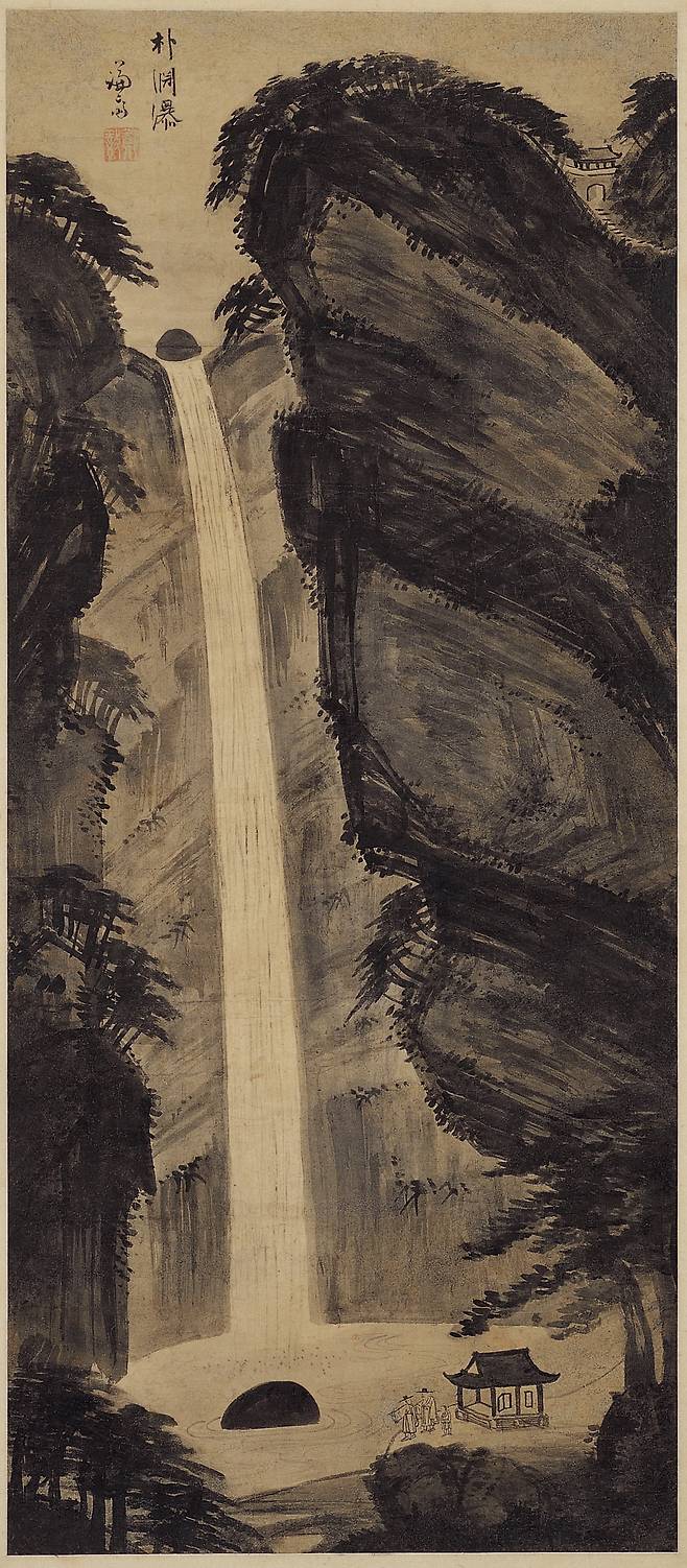 정선 '박연폭포', 18세기, 종이에 먹, 개인소장. 국립중앙박물관 제공