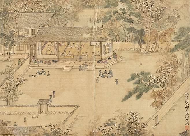 겸재 정선의 '북원수회첩' (1716년 이후). 국립중앙박물관