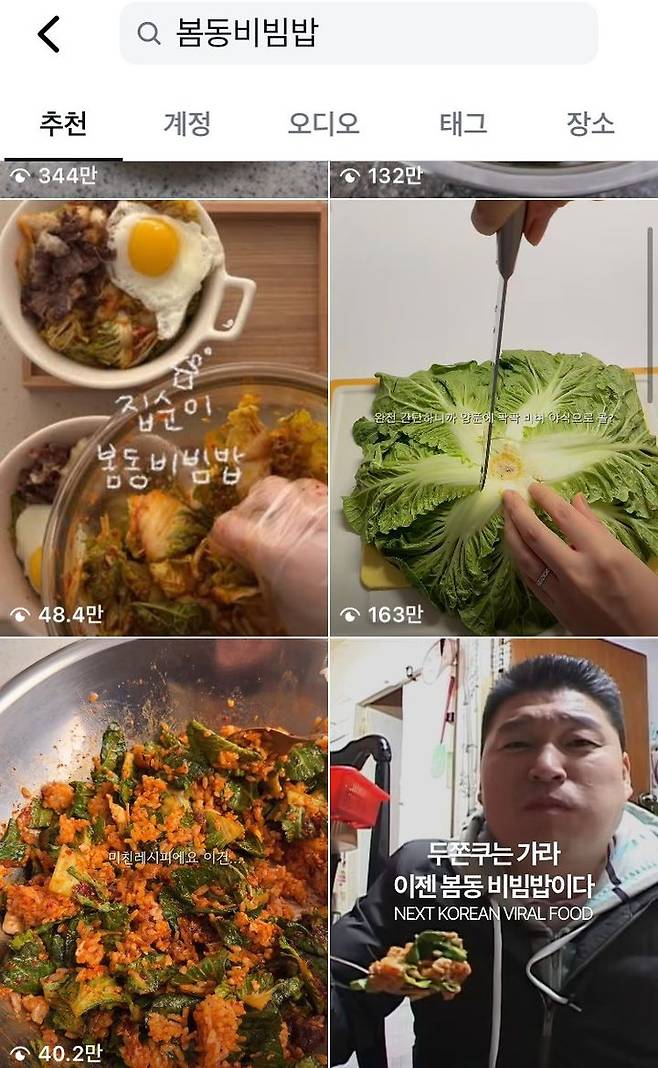 [뉴시스]SNS에서 확산하고 있는 봄동비빔밥 레시피. (사진 = 인스타그램 캡처) *재판매 및 DB 금지