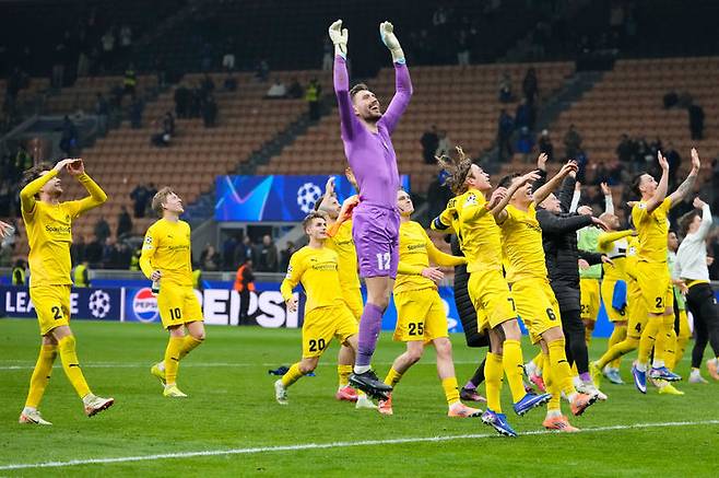 [밀라노=AP/뉴시스]보되/글림트, 창단 109년 만에 UCL 16강 진출. 2026.02.24.