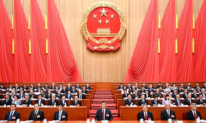 지난 2025년 3월 5일 베이징 인민대회당에서 열린 14기 전국인민대표대회 모습. 연합뉴스