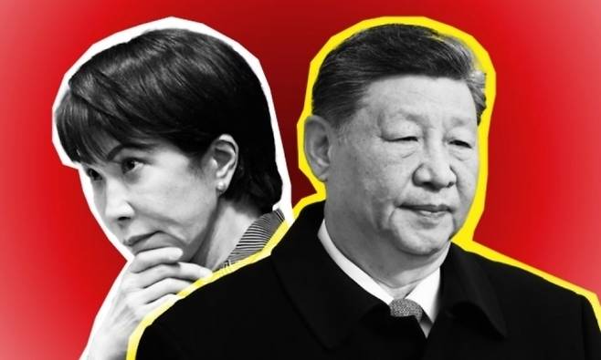 왼쪽부터 다카이치 사나에 일본 총리, 시진핑 중국 국가 주석 자료사진