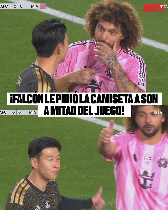 손흥민의 유니폼을 받고 싶다고 말한 막시밀리아노 팔콘. ESPN Deportes