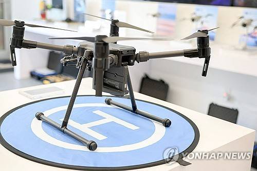 미국 상점에 전시된 DJI 무인기 [게티이미지 연합뉴스 자료사진]