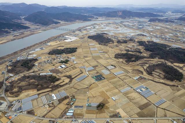 2031년 준공 예정인 북삼오평일반산업단지가 들어설 부지 전경. 칠곡군 제공