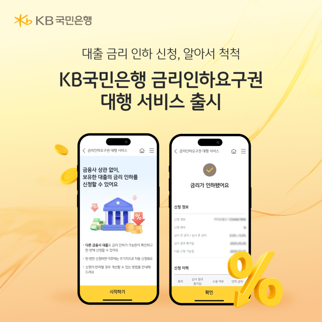 KB국민은행, 금리인하요구권 대행 서비스 출시 [사진=국민은행]