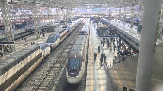 SRT열차가 서울역에 들어서는 모습./사진=주현태 기자