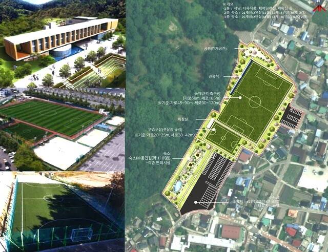 생초축구센터 조감도. 산청군 제공.