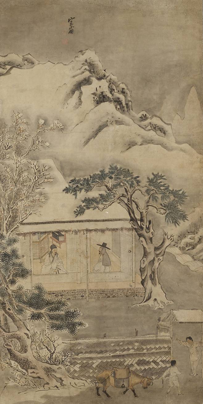 조영석, '설중방우도'. 18세기 중엽. 종이에 먹과 색, 개인 소장. /국립중앙박물관