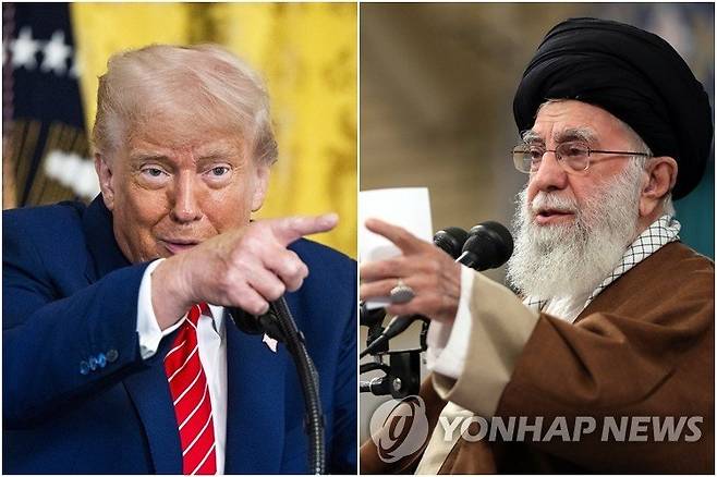 도널드 트럼프 미국 대통령(왼쪽)과 알리 하메네이 이란 최고지도자. 연합뉴스