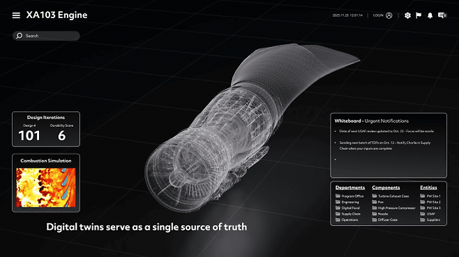 프랫앤드휘트니가 공개한 차세대 적응형 전투기 엔진 XA103 개념도. 영상 캡처