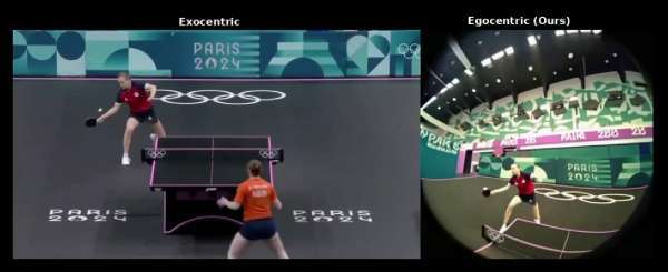 탁구 경기와 같은 역동적인 장면도 1인칭 영상으로 구현 성공
