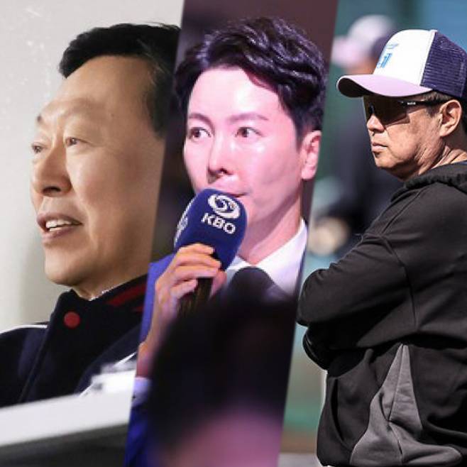 롯데 신동빈 구단주, 박준혁 단장, 김태형 감독의 모습. 사진 | 롯데 자이언츠