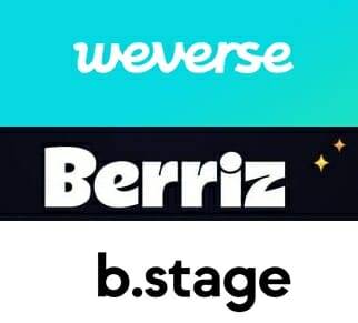 (위쪽부터) 위버스, 베리즈, 비스테이지 로고. (사진=각 사)