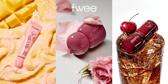 (왼쪽부터) ‘스무디 틴티드 립밤’, ‘로즈 옵세션 틴트’, ‘3D 볼류밍 글로스 콜라에디션’