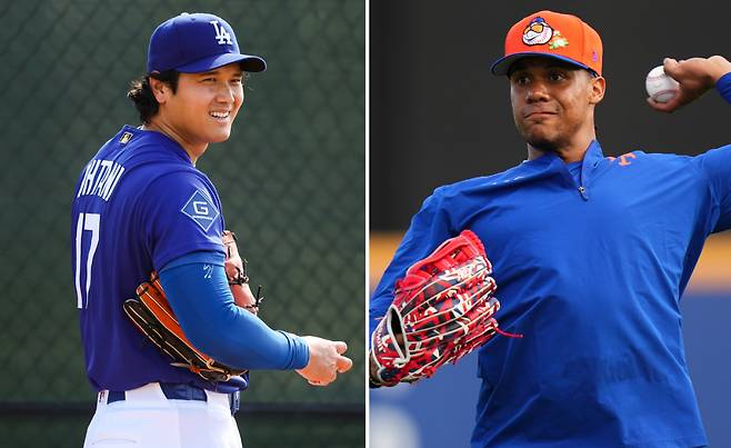 LA 다저스 오타니 쇼헤이(왼쪽), 뉴욕 메츠 후안 소토. 게티이미지코리아